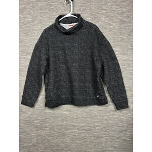 The American Outdoorsman Sweater Womens XL Black Stripe Knit Cowl Neck Pullover